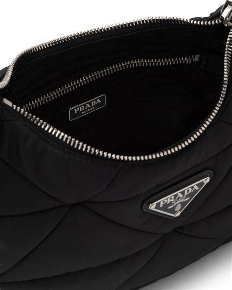 prada learher shoulder bag|Prada padded nylon shoulder bag.